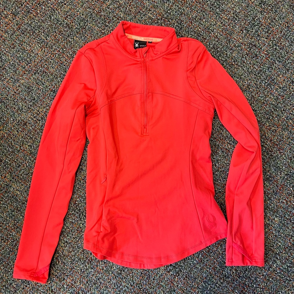 Spyder Active SP820 Bright Coral 1/2 Zip Pullover Size small